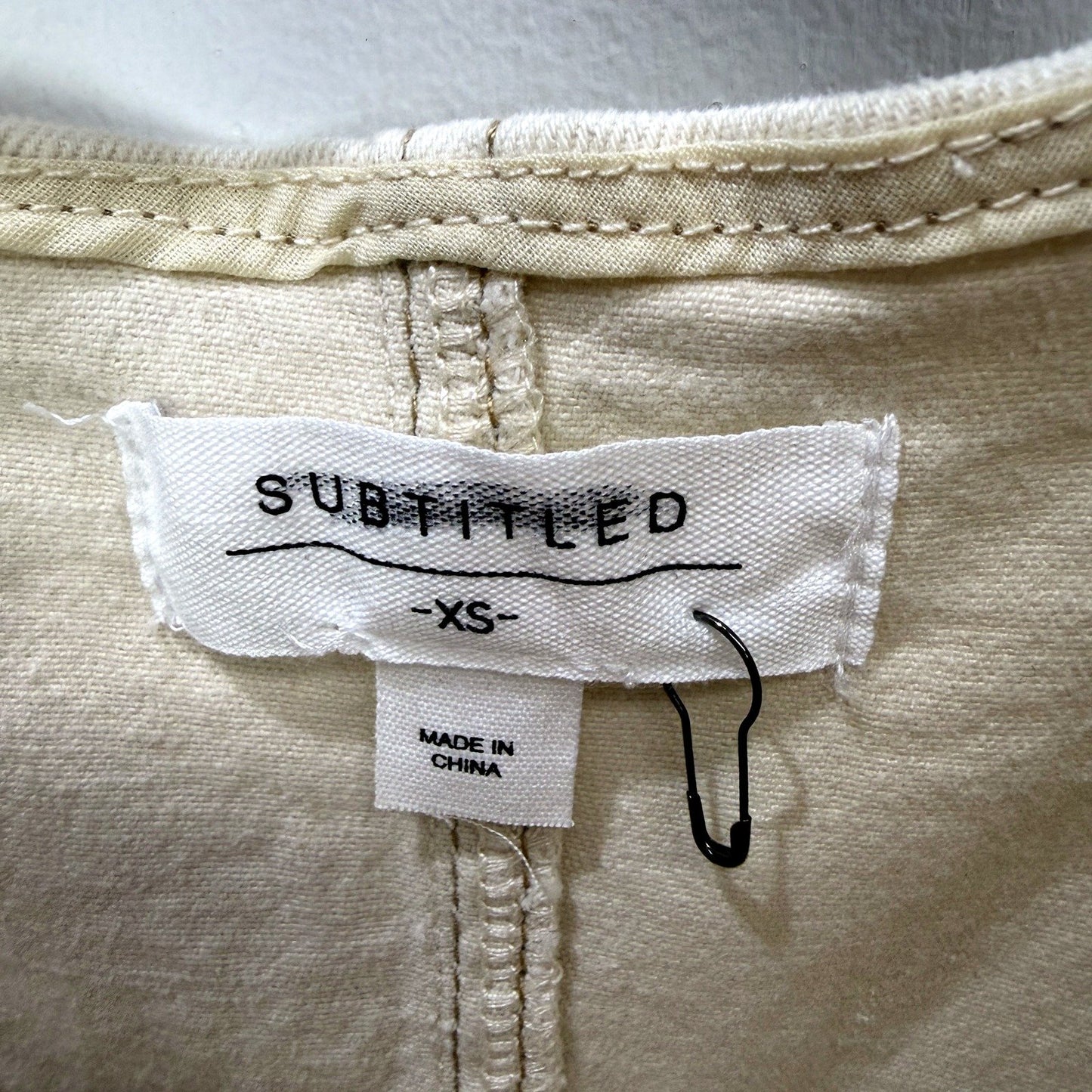 Subtitled Womens Beige Button-Up Sleeveless Cotton Blend Vest in XS Size NEW
