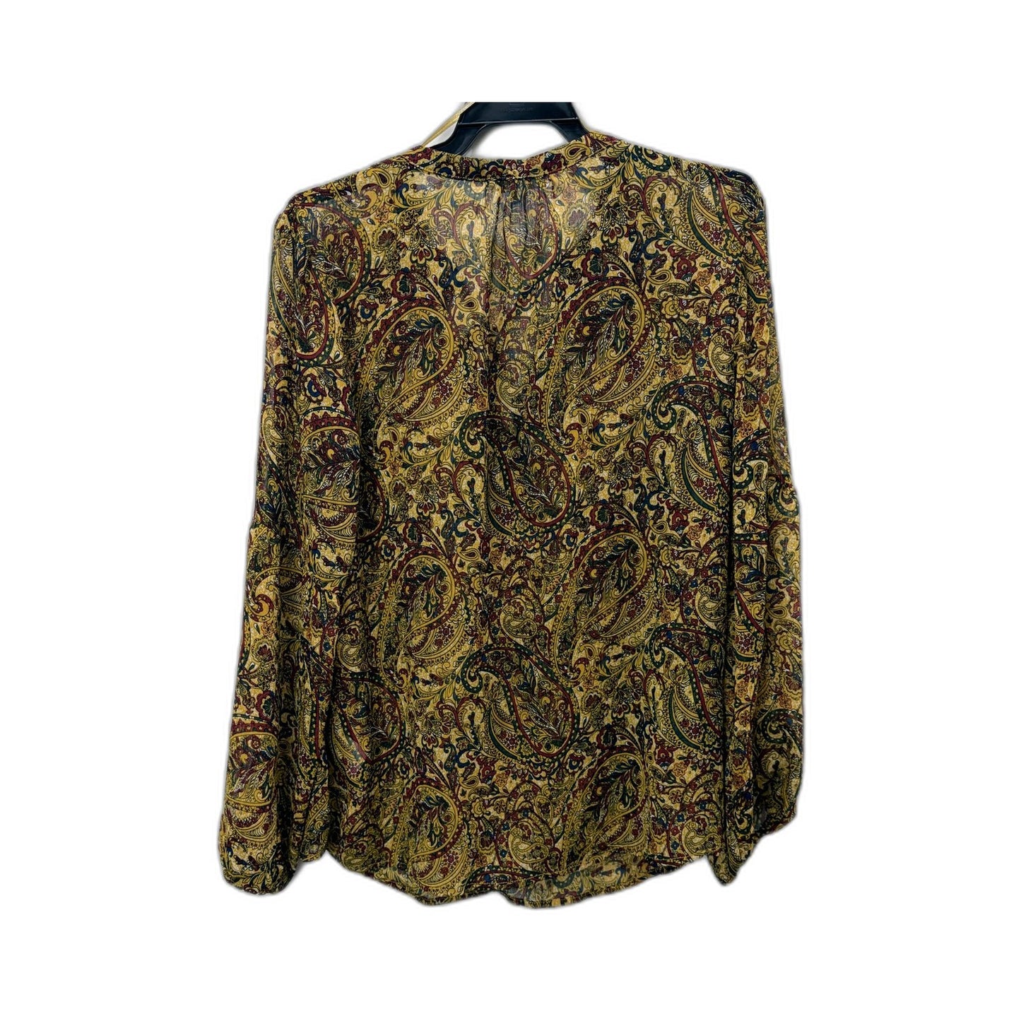 Khoko Smart Womens Paisley Print Blouse with Floral Long Sleeves, Size 14 NEW