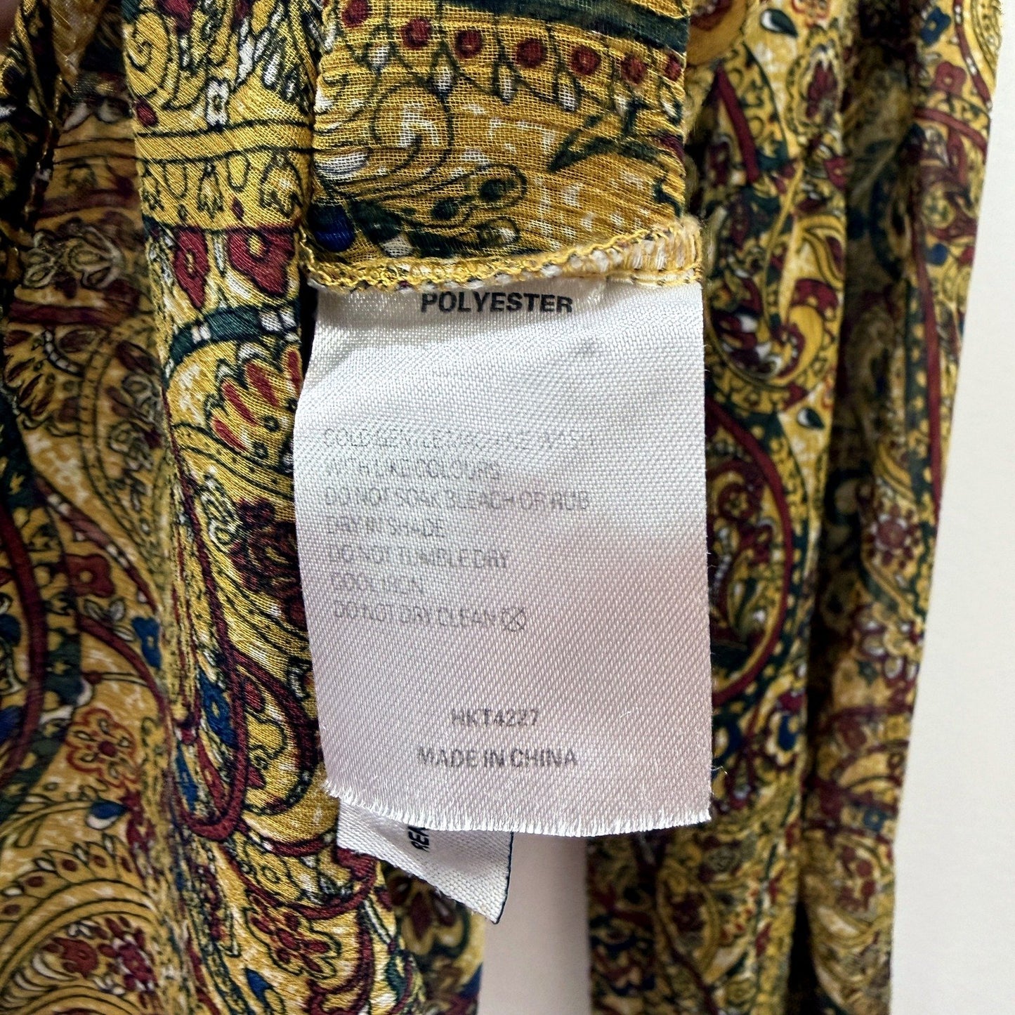 Khoko Smart Womens Paisley Print Blouse with Floral Long Sleeves, Size 14 NEW