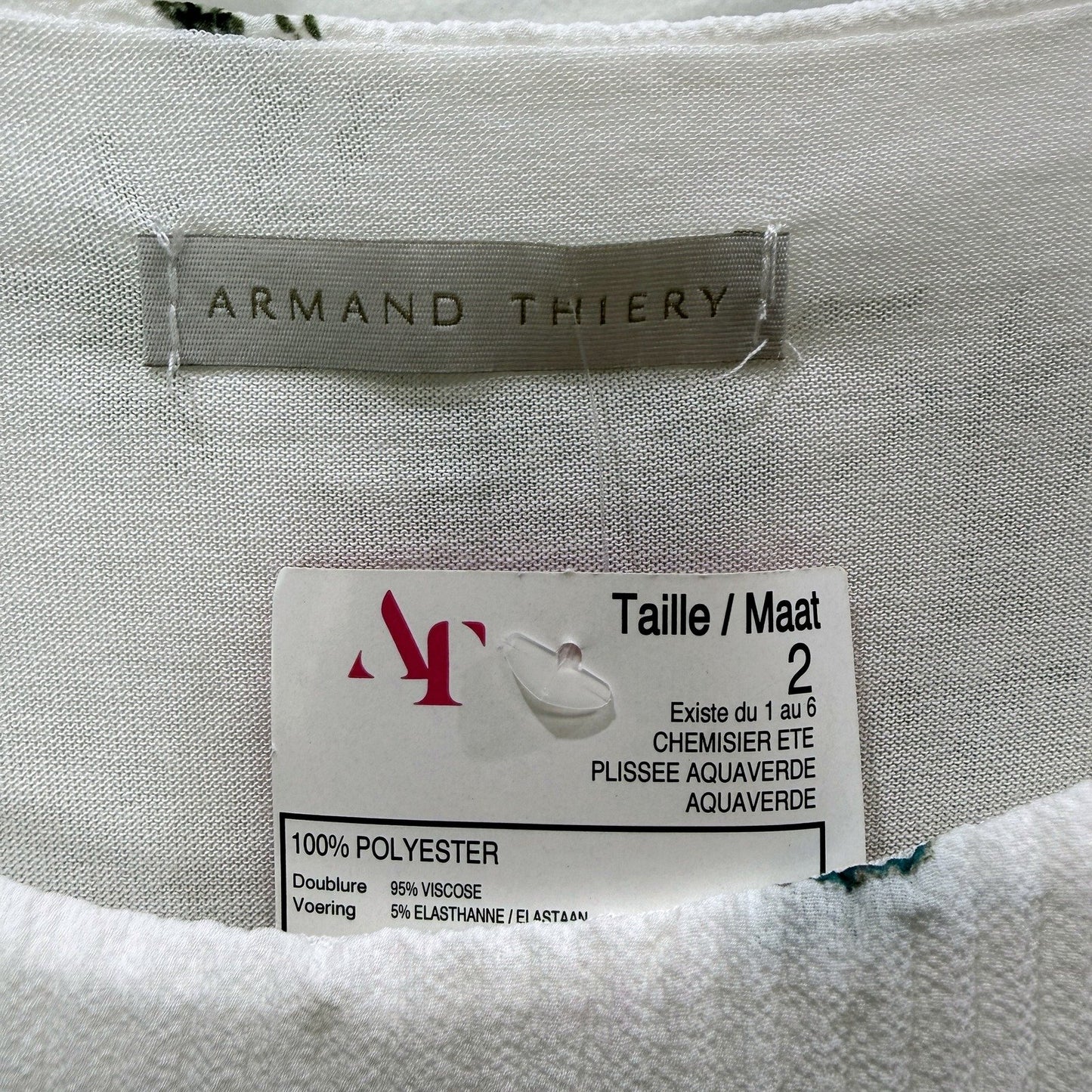 Armand Thiery Womens Ribbed Knit Pullover Blouse in Multi Color Size 2 NEW