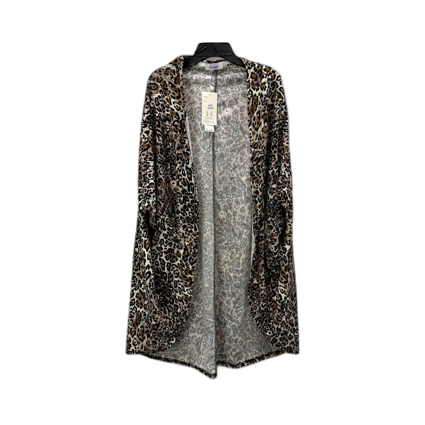 Leopard Womens Print Open Front Cardigan Plus Size XL/XXL NEW