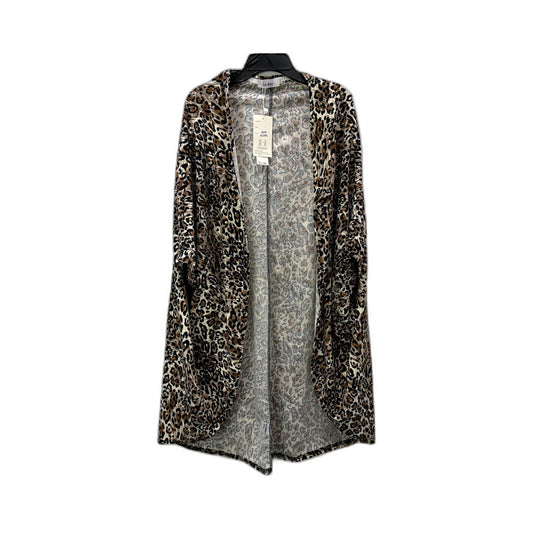 Leopard Womens Print Open Front Cardigan Plus Size XL/XXL NEW