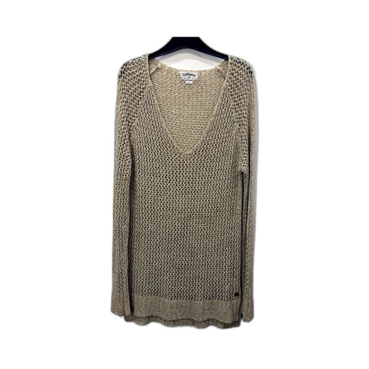 Lee Cooper Womens Beige Pullover Knit Mesh Sweater Size 14