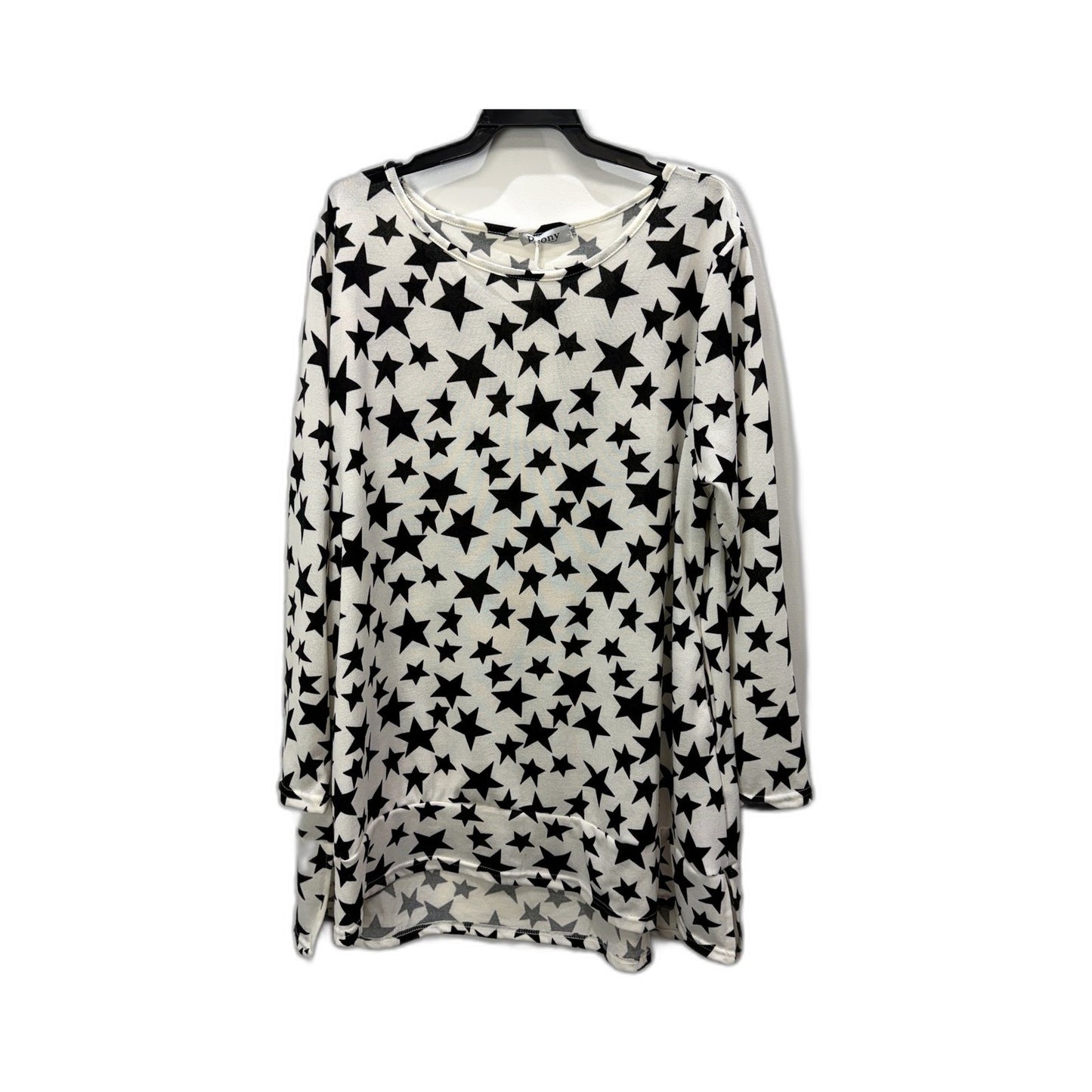 Peony Fashions Womens Star Print Mini Dress Black and White Cotton Blend NEW