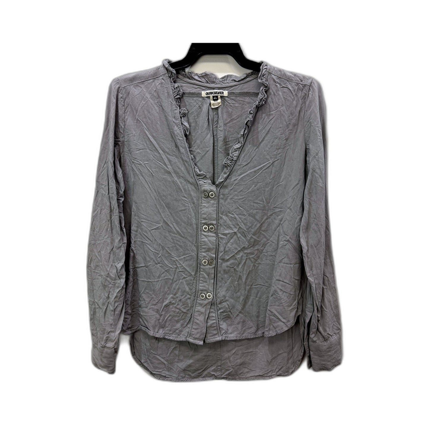 Quiksilver Womens Gray Pullover Blouse Casual Lightweight Rayon Size XS