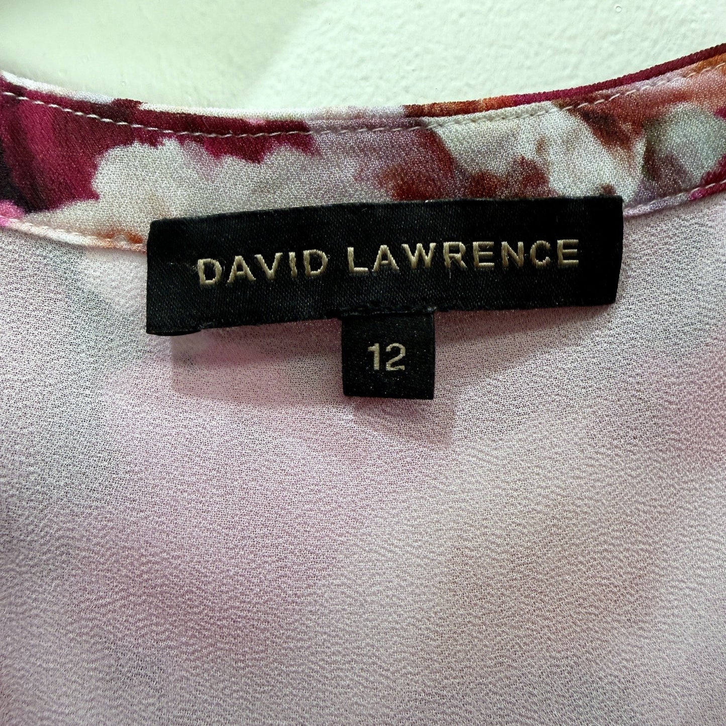 David Lawrence Womens Floral Print Blouse Feminine Viscose Multi Color Size 12