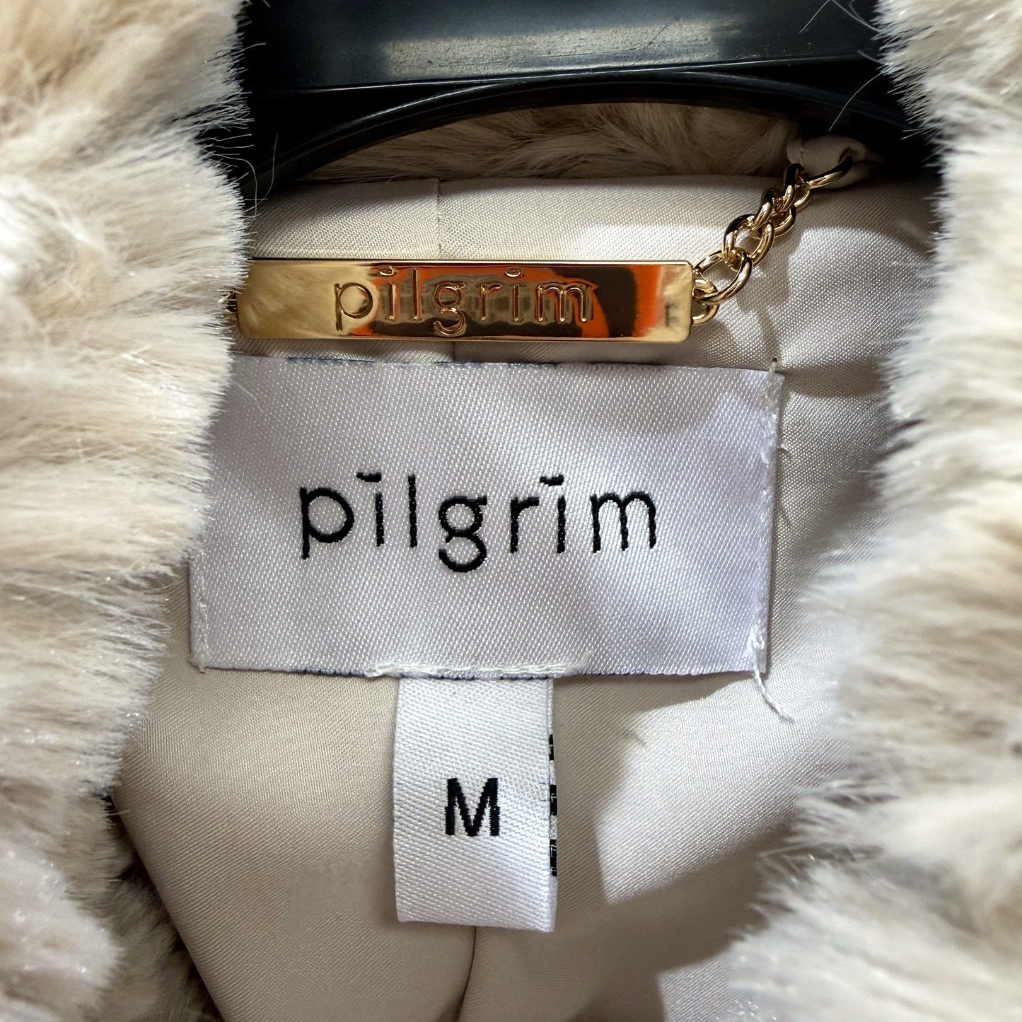 Pilgrim Womens Faux Fur Jacket in Cream - Warm and Cozy Outerwear, Size M