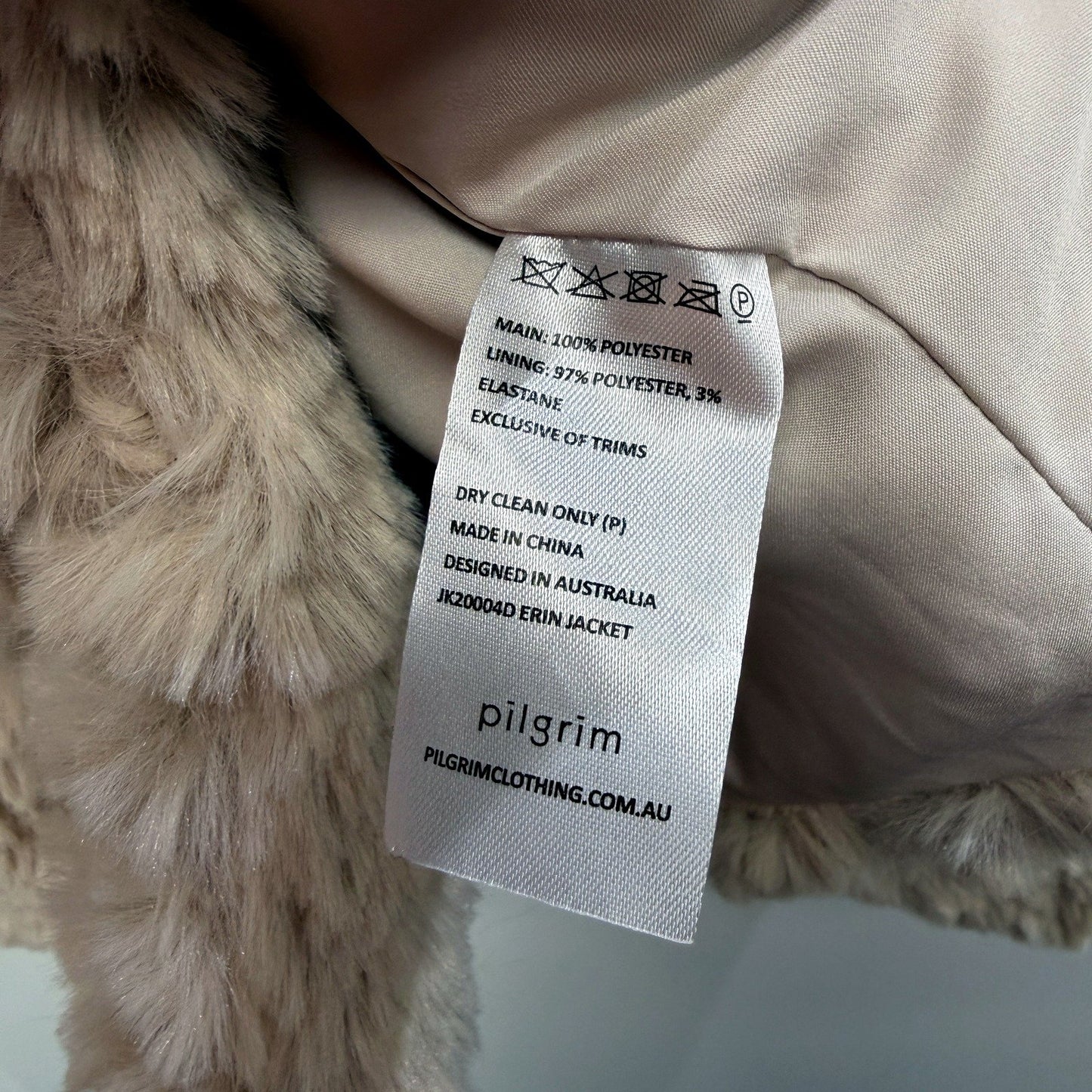 Pilgrim Womens Faux Fur Jacket in Cream - Warm and Cozy Outerwear, Size M