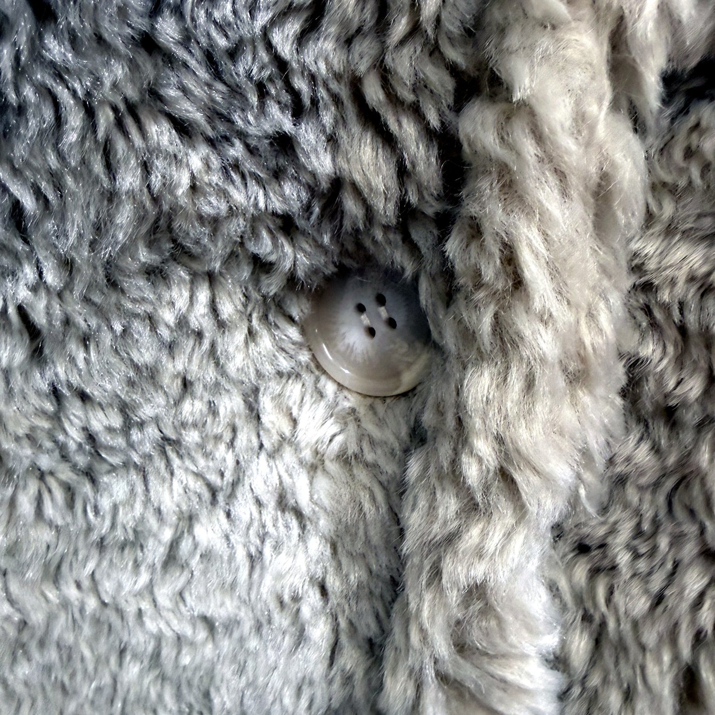 Seed Heritage Womens Teddy Faux Fur Coat Oversized Collar Fuzzy Jacket Beige