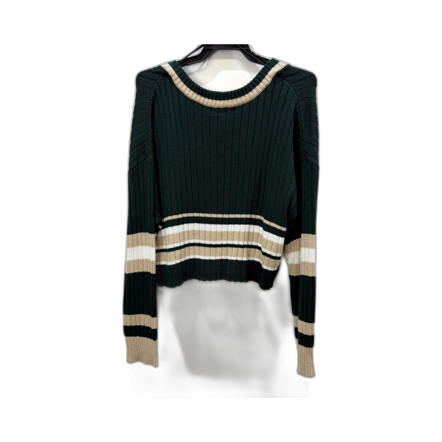 Glassons Womens Cropped Ribbed Sweater Multi Color Knit Cotton Blend Size M NEW