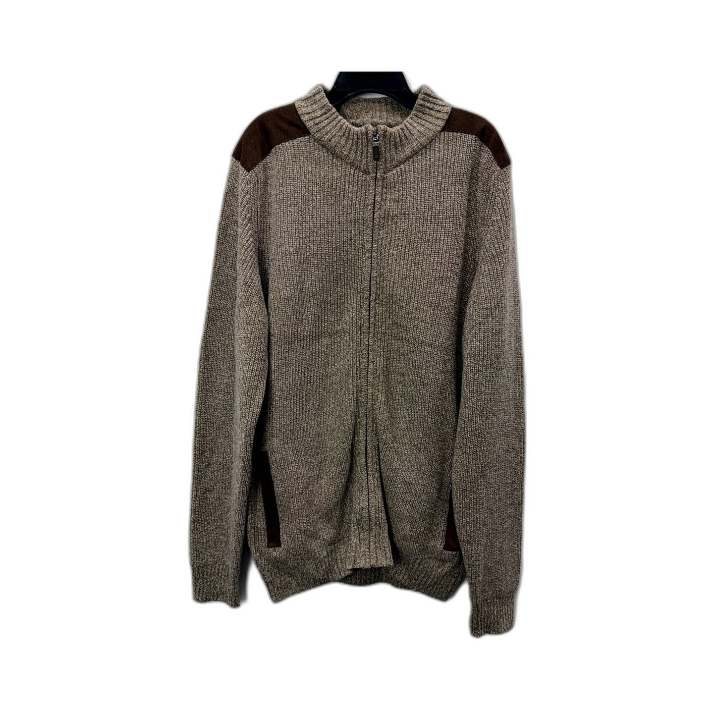 Lloyd's Mens Wool Blend Pullover Sweater with Elbow Patches Brown Size L NEW