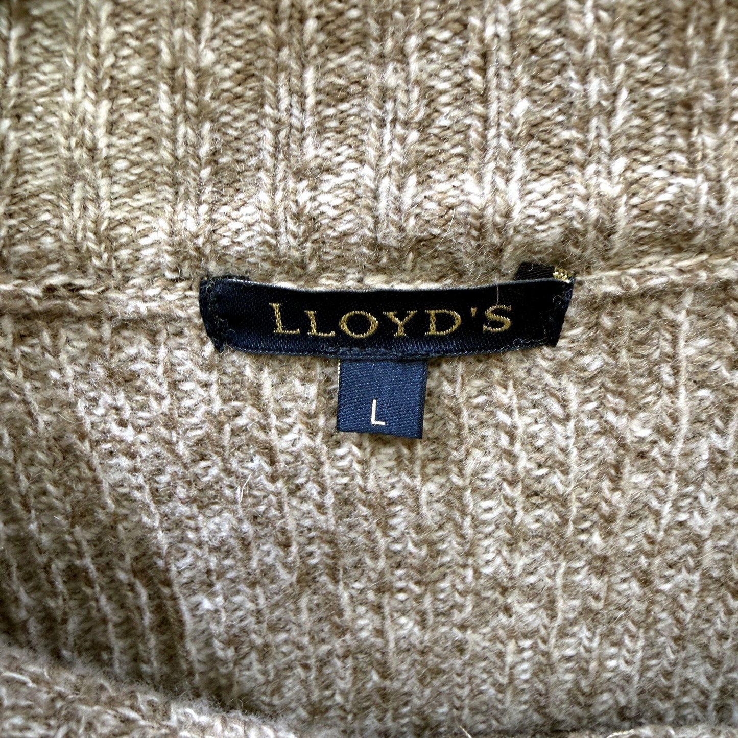 Lloyd's Mens Wool Blend Pullover Sweater with Elbow Patches Brown Size L NEW