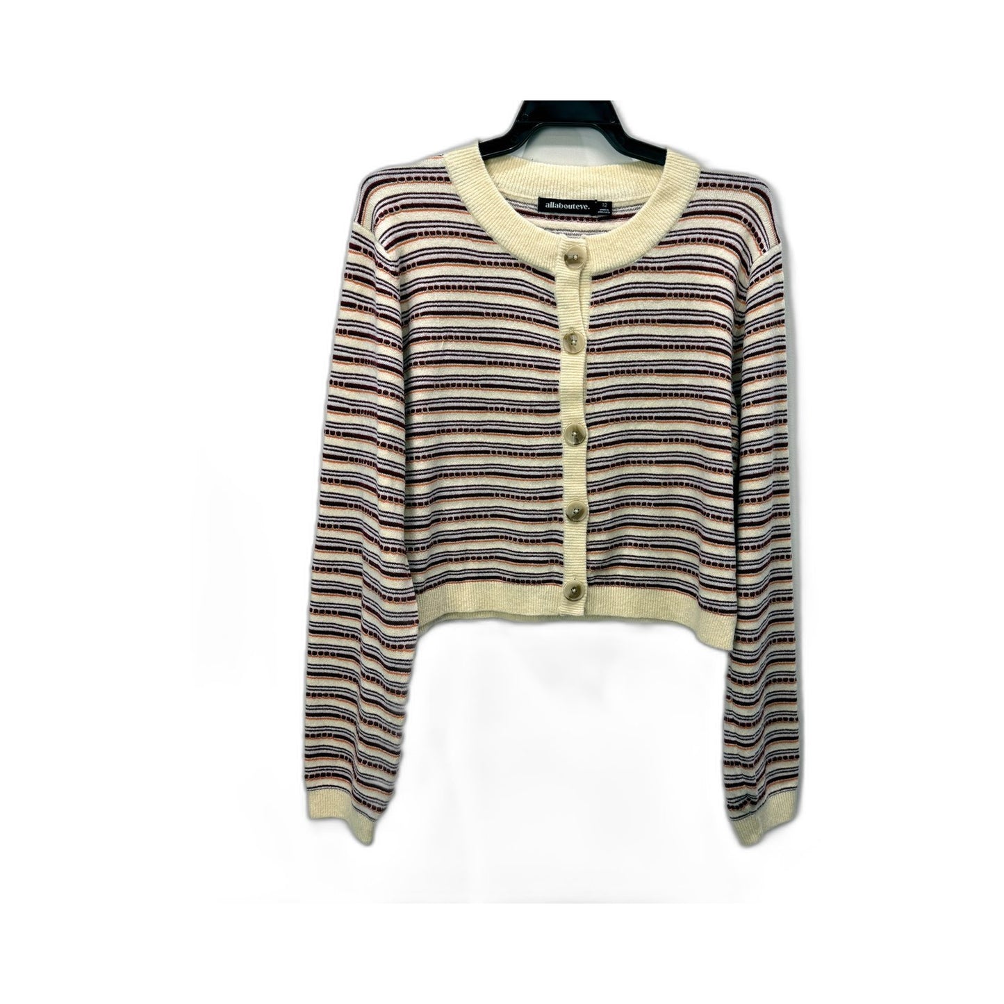 Allabouteve Womens Striped Cropped Cardigan Lightweight Casual Multi Color NEW