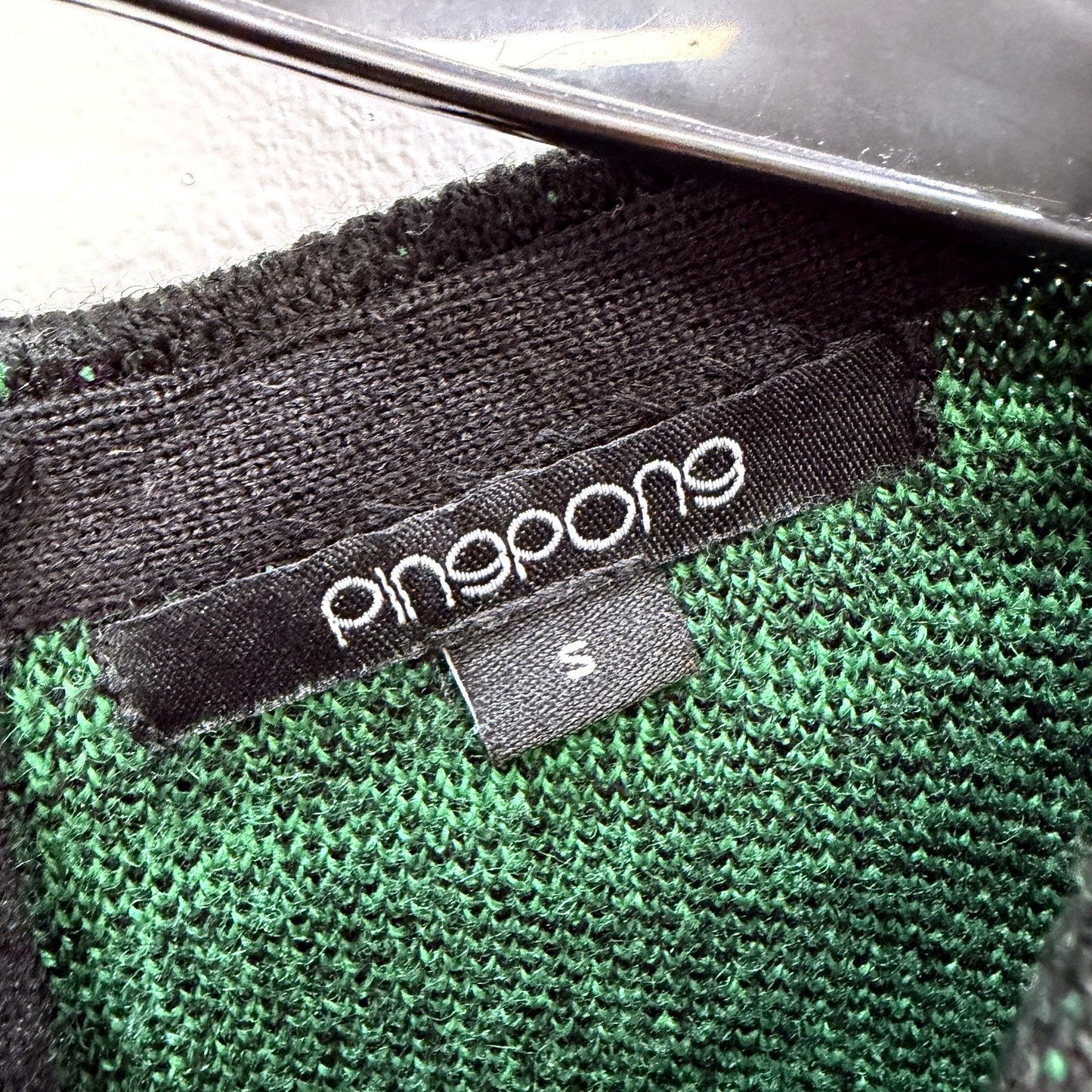 Ping Pong Womens Zip Sweater Dress Black and Green Knit Wool Blend Size S NEW