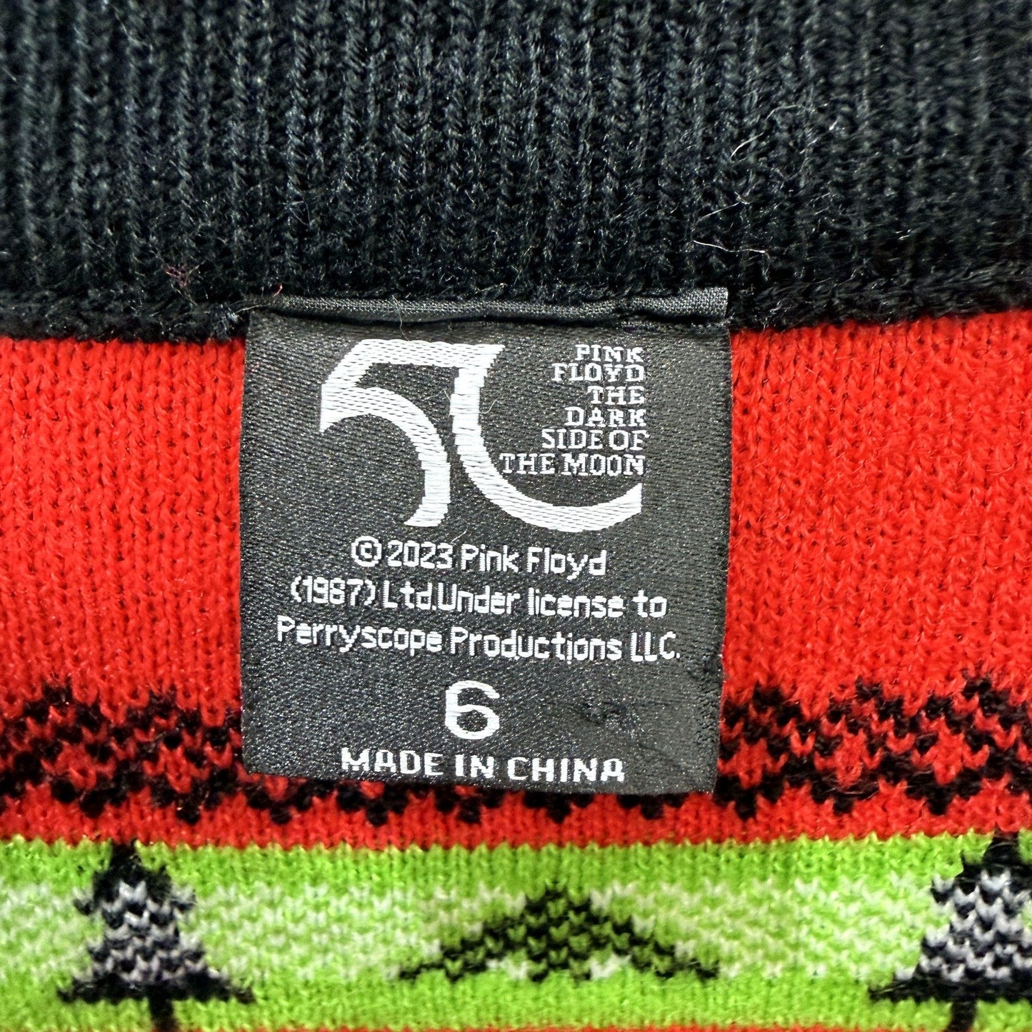 Pink Floyd Womens Pullover Sweater The Dark Side of Moon Multi Color Size 6