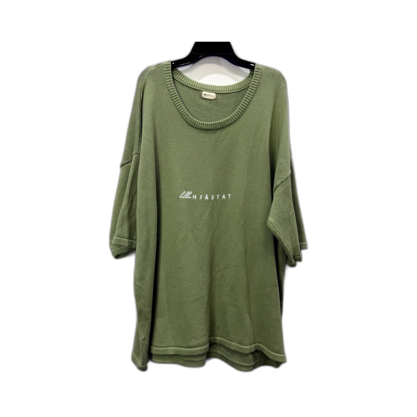 Lilla Hjärtat Mens Oversized Knit Pullover Sweater Olive Green Size XXL