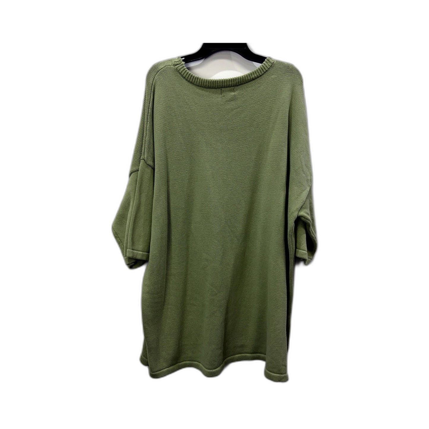 Lilla Hjärtat Mens Oversized Knit Pullover Sweater Olive Green Size XXL