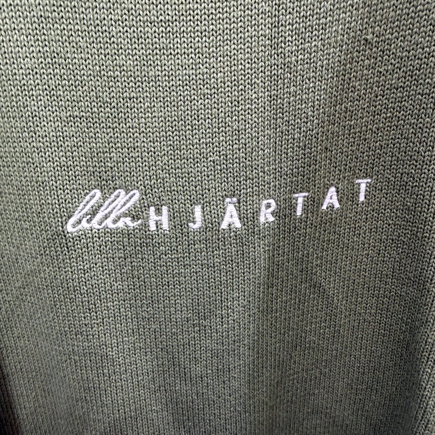 Lilla Hjärtat Mens Oversized Knit Pullover Sweater Olive Green Size XXL