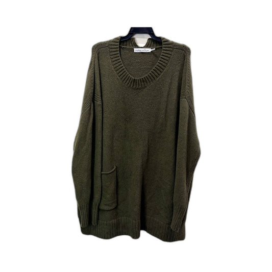 One Ten Willow Womens Oversized Olive Green Pullover Sweater in XL Size