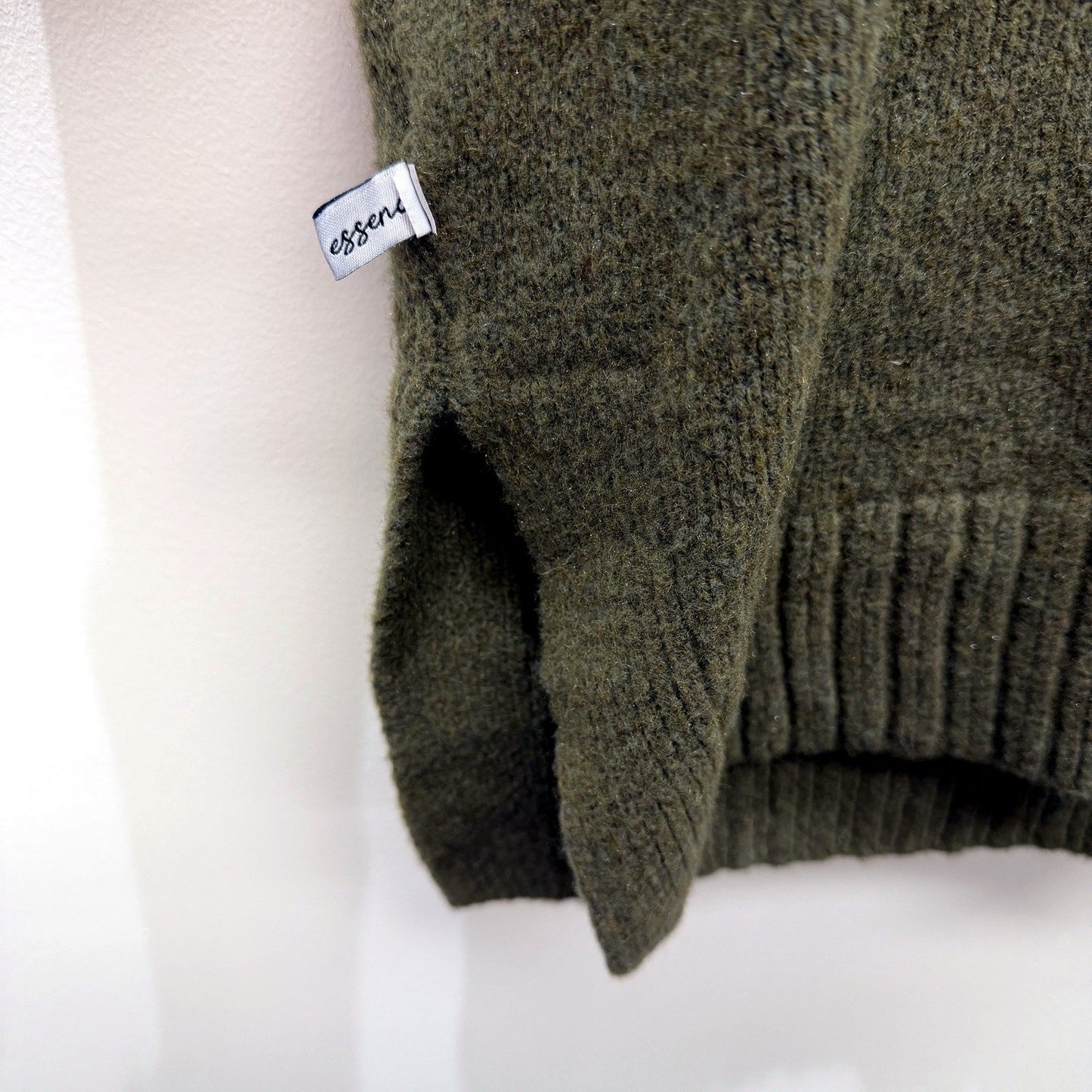 One Ten Willow Womens Oversized Olive Green Pullover Sweater in XL Size