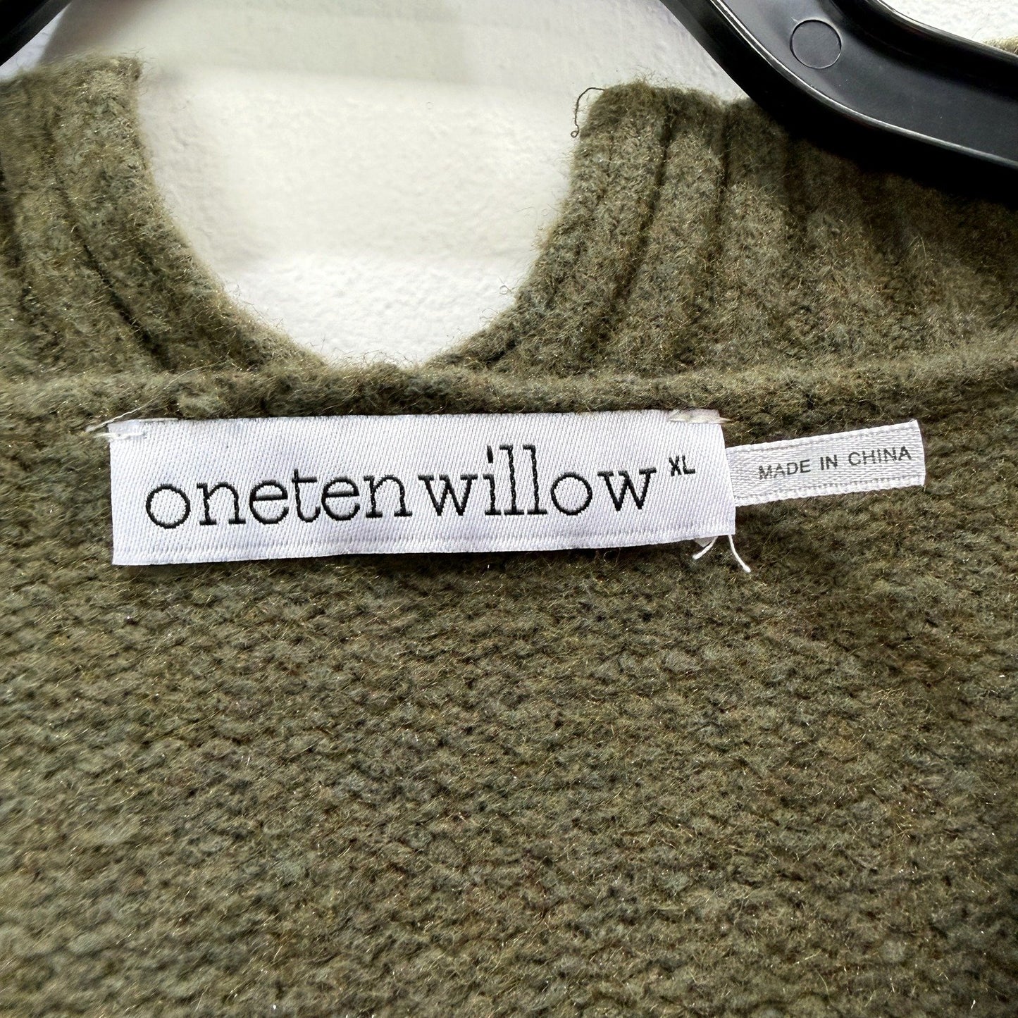 One Ten Willow Womens Oversized Olive Green Pullover Sweater in XL Size