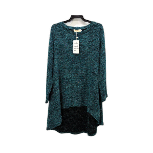 Be Louise Womens Textured Knit Pullover Sweater Teal/Turquoise Size L/XL NEW