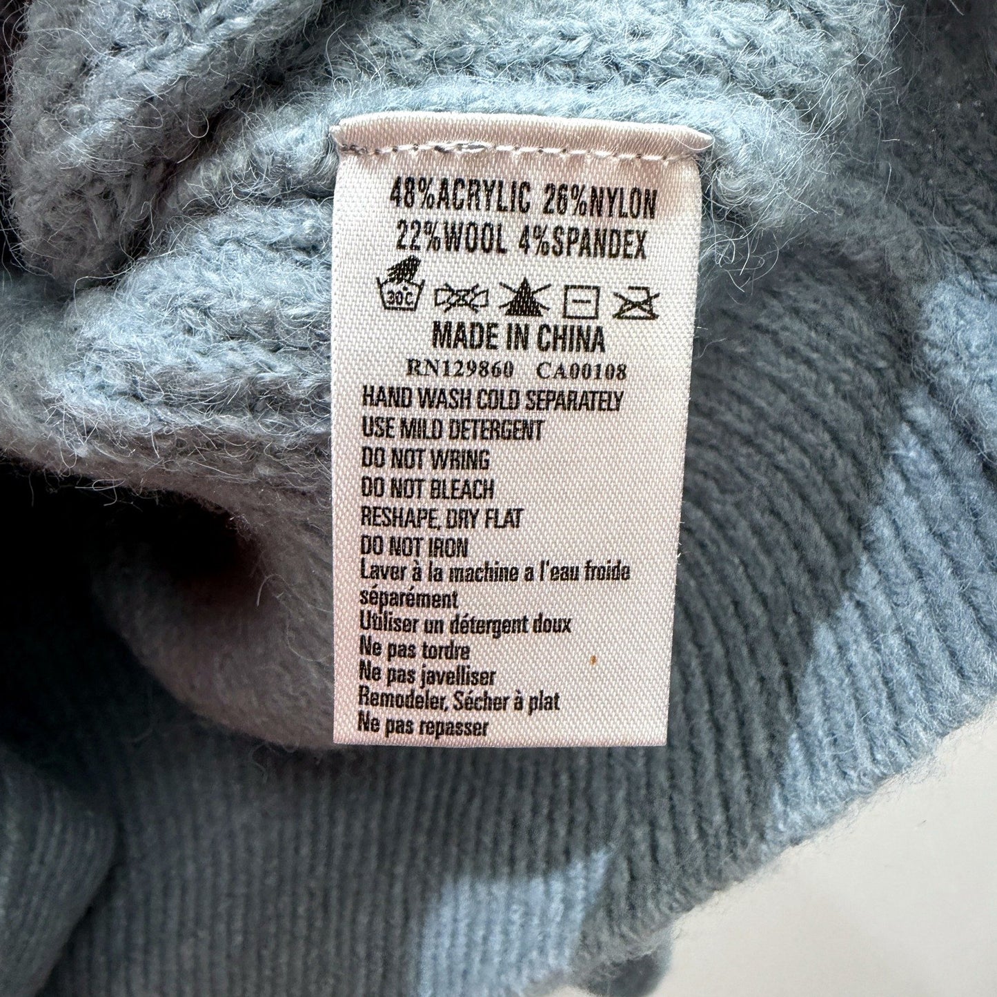 Rhythm Womens Cozy Knit Pullover Sweater in Blue, Size 14 NEW