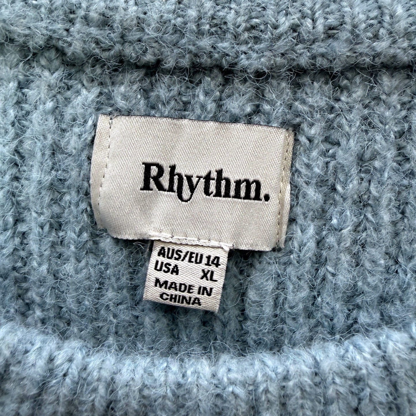 Rhythm Womens Cozy Knit Pullover Sweater in Blue, Size 14 NEW