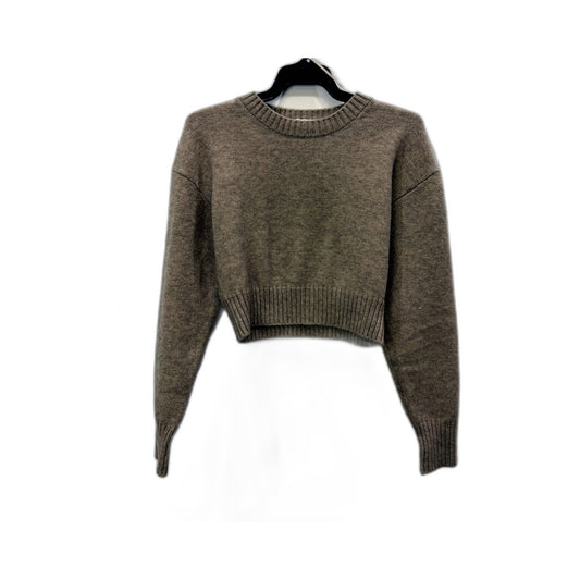 Subtitled Womens Cropped Ribbed Crew Neck Pullover Sweater Brown Size XXS NEW