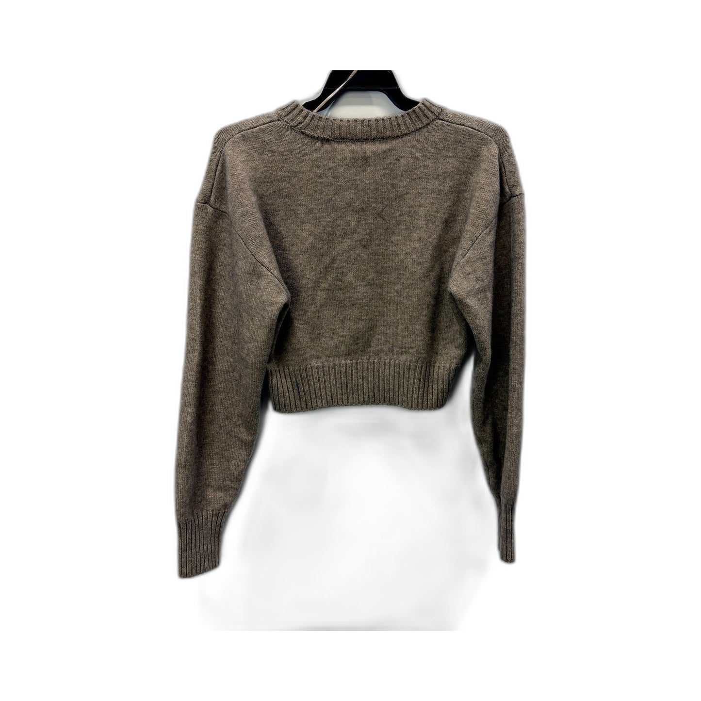 Subtitled Womens Cropped Ribbed Crew Neck Pullover Sweater Brown Size XXS NEW