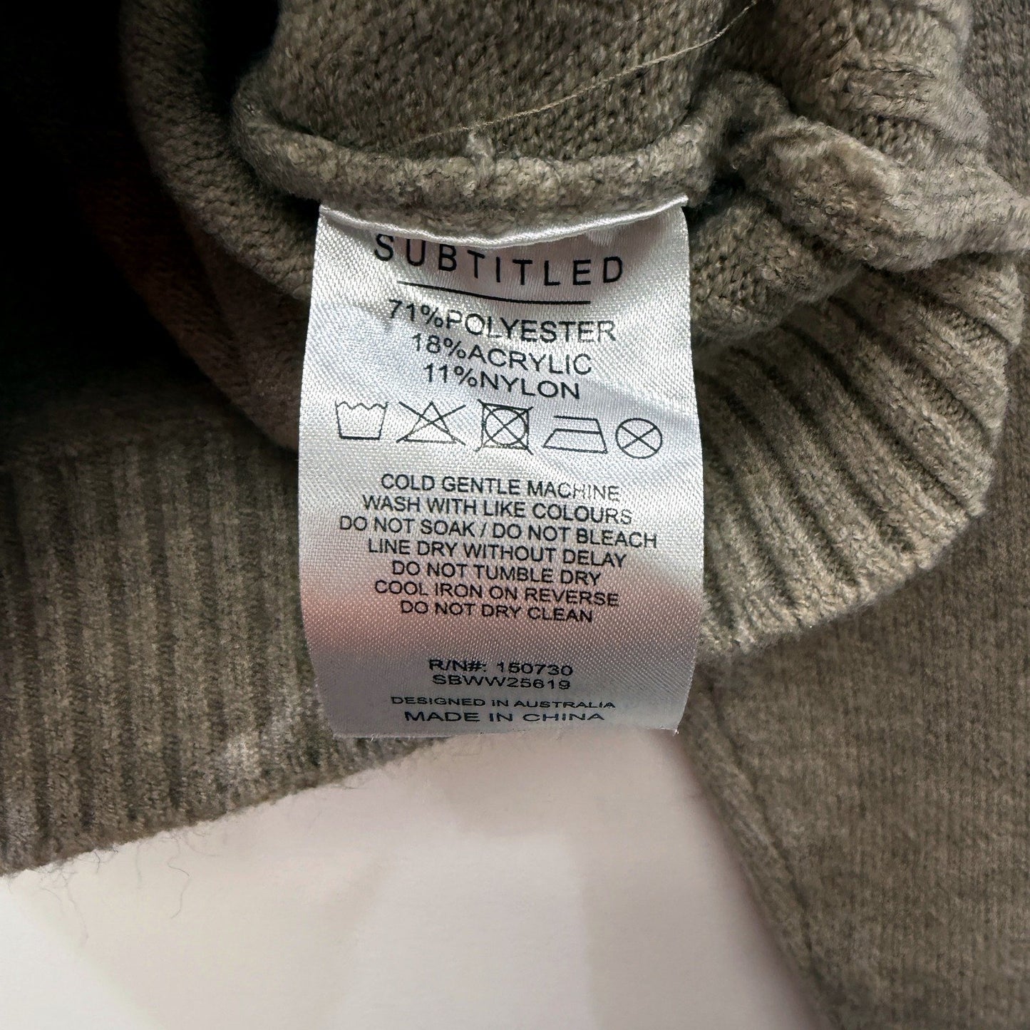 Subtitled Womens Cropped Ribbed Crew Neck Pullover Sweater Brown Size XXS NEW