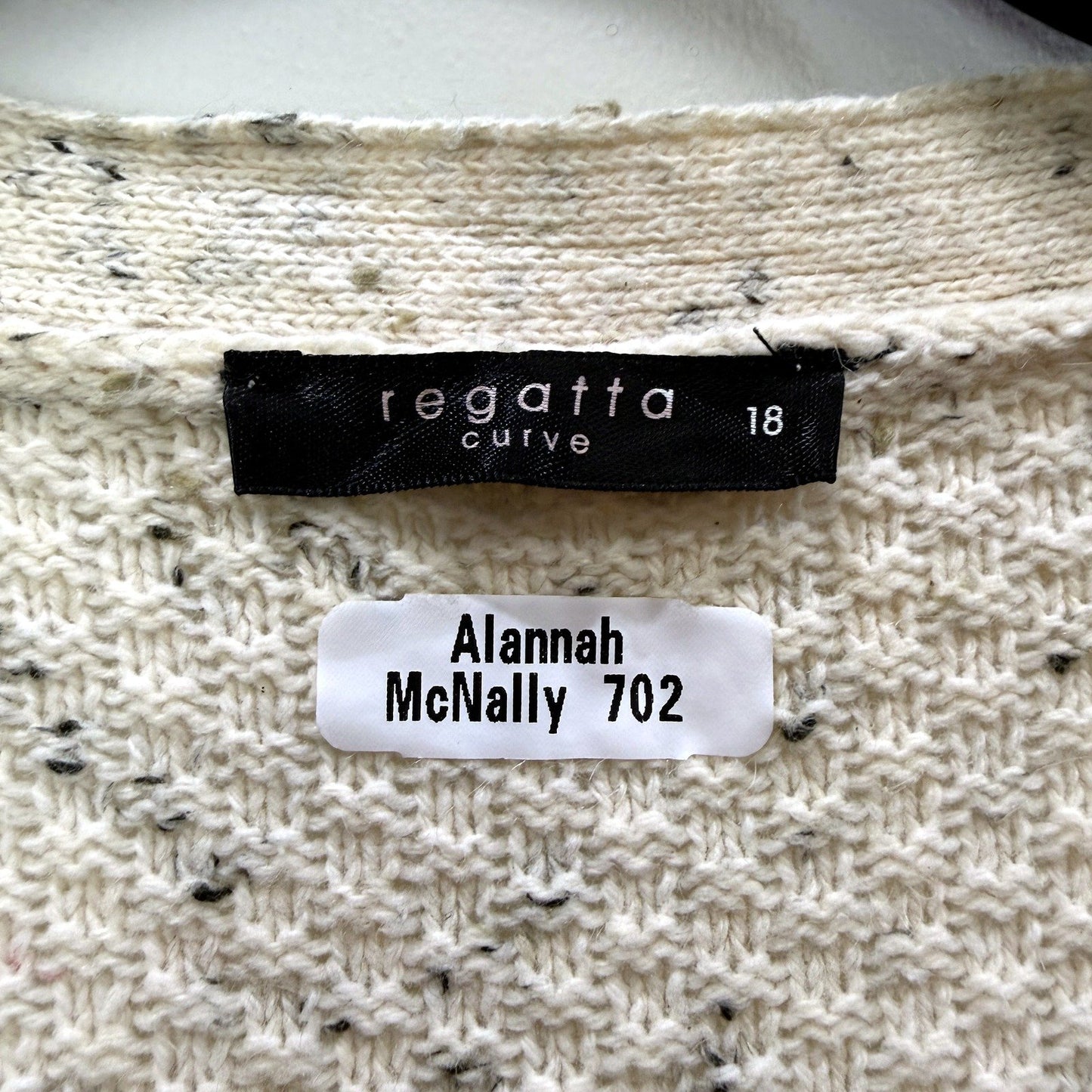 Regatta Curve Womens Cream Gray Speckled Pullover Sweater in Size 18