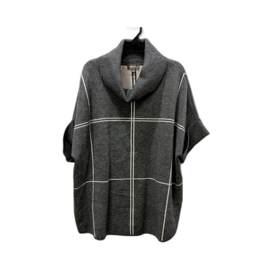 Sussan Womens Ribbed Knit Pullover Sweater Cowl Neck Gray Stripe Size XS/S NEW