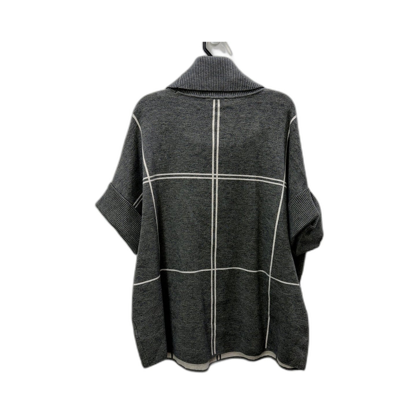 Sussan Womens Ribbed Knit Pullover Sweater Cowl Neck Gray Stripe Size XS/S NEW