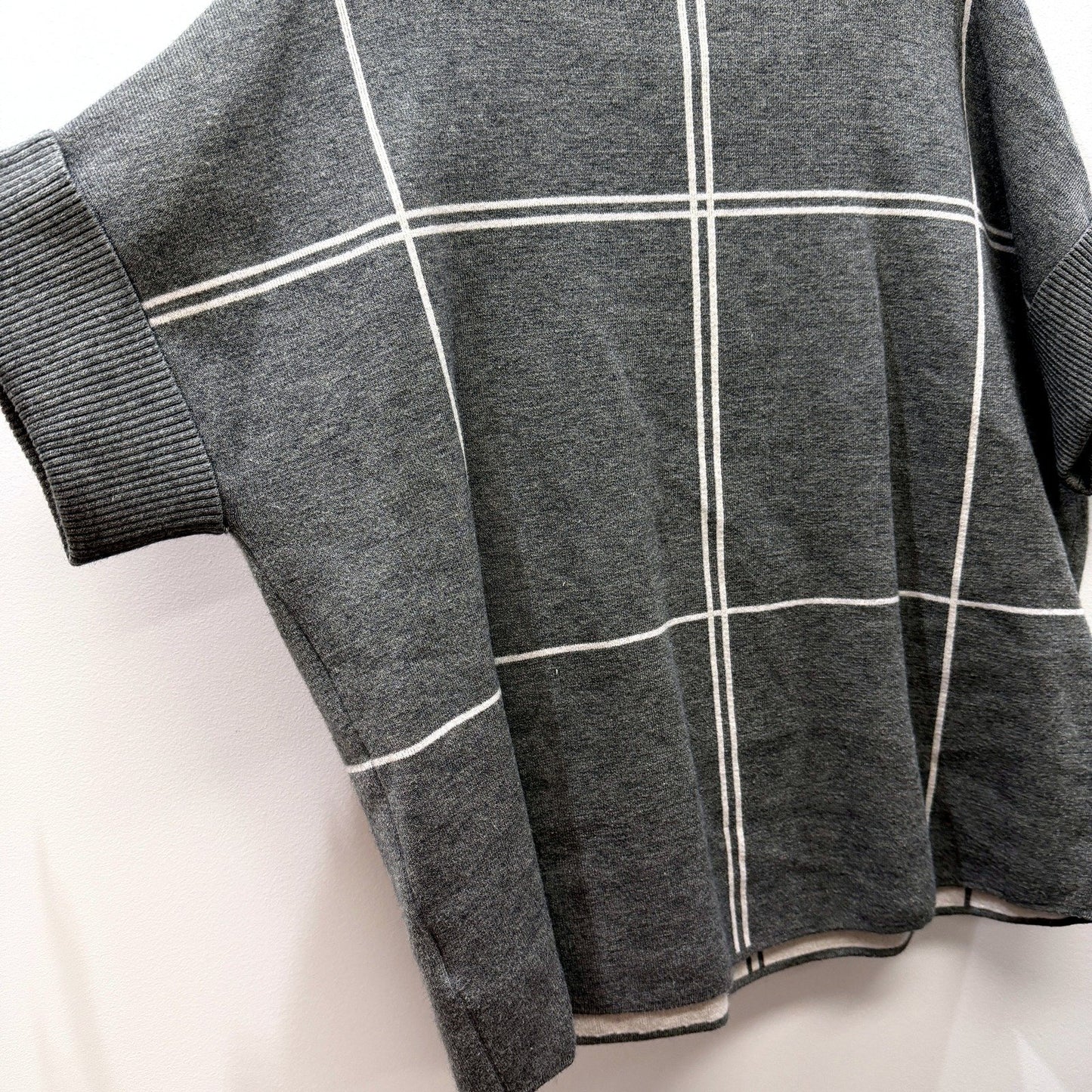 Sussan Womens Ribbed Knit Pullover Sweater Cowl Neck Gray Stripe Size XS/S NEW