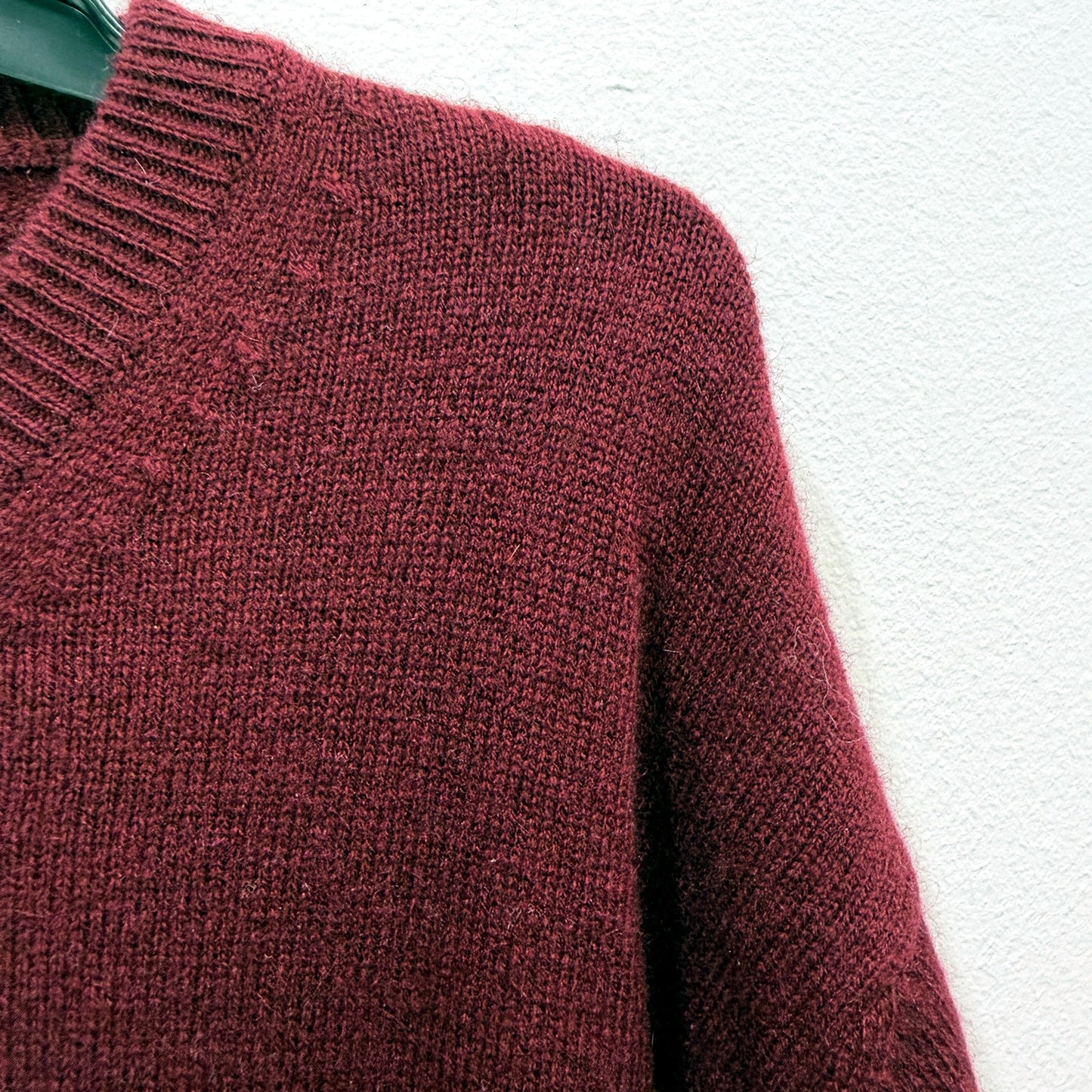 Maison Cashmere Womens Burgundy Crew Neck Pullover Sweater Size M NEW