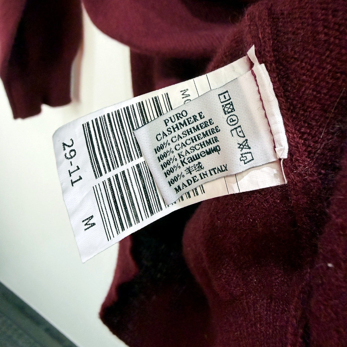 Maison Cashmere Womens Burgundy Crew Neck Pullover Sweater Size M NEW