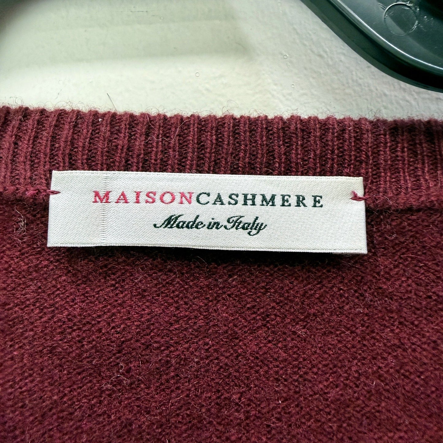 Maison Cashmere Womens Burgundy Crew Neck Pullover Sweater Size M NEW