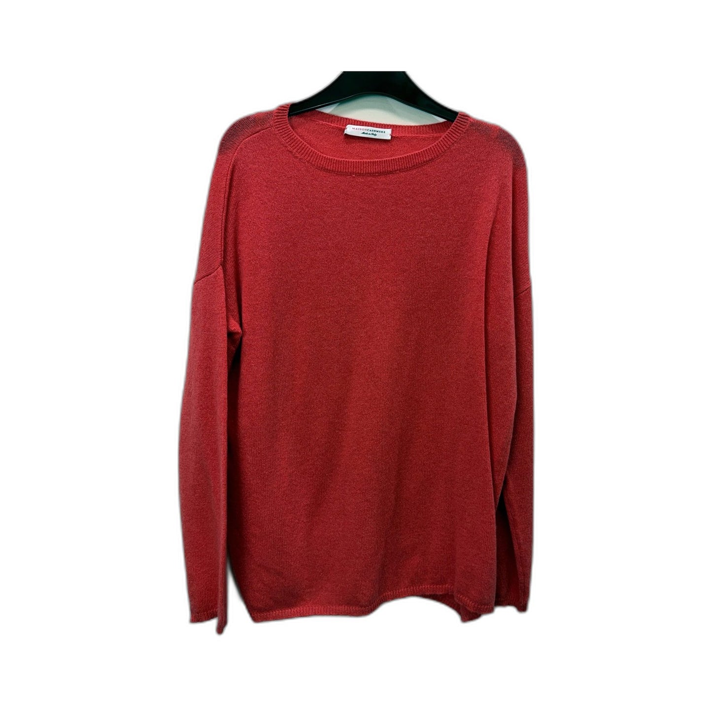 Maison Cashmere Womens Boat Neck Soft Pink Sweater Size M NEW