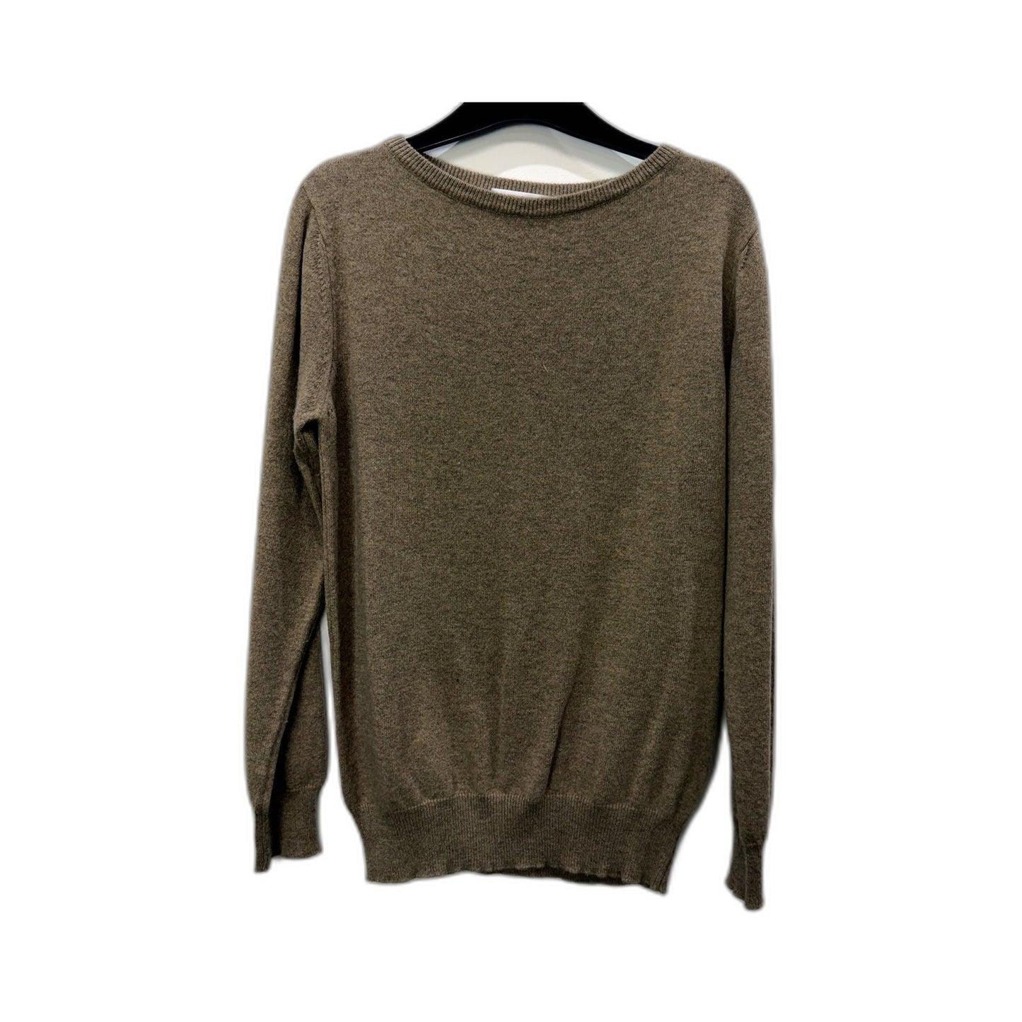 Maison Cashmere Womens Boat Neck Sweater Soft Warm Luxury Brown Size L NEW