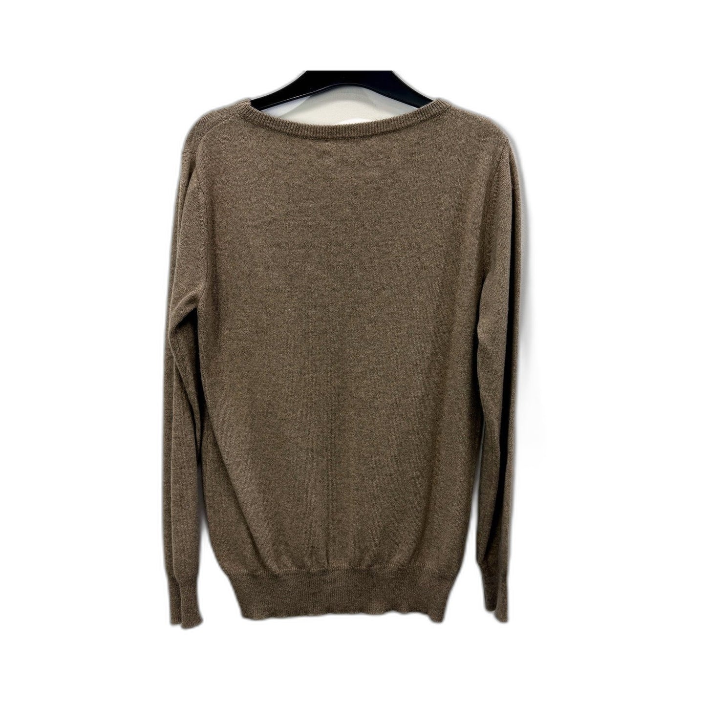 Maison Cashmere Womens Boat Neck Sweater Soft Warm Luxury Brown Size L NEW