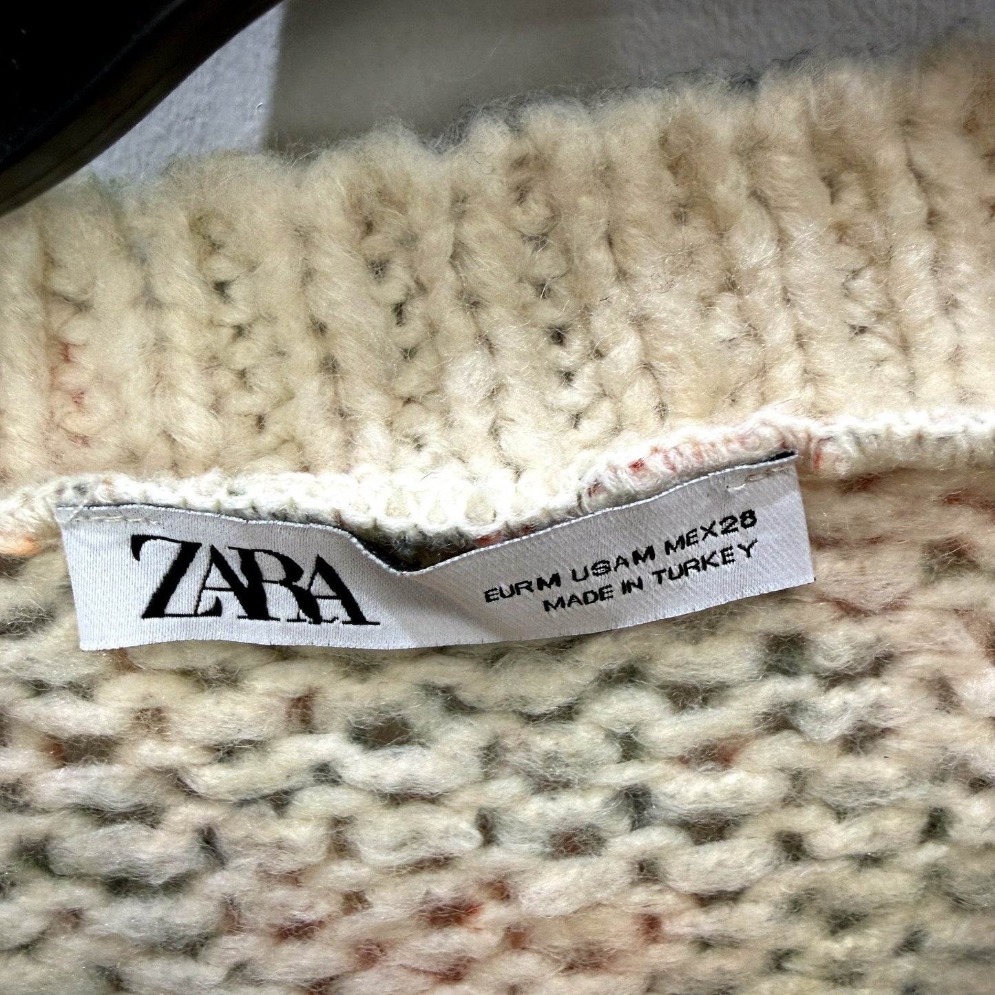 Zara Womens Cropped Floral Knit Sweater in Multi Colors, Size M NEW