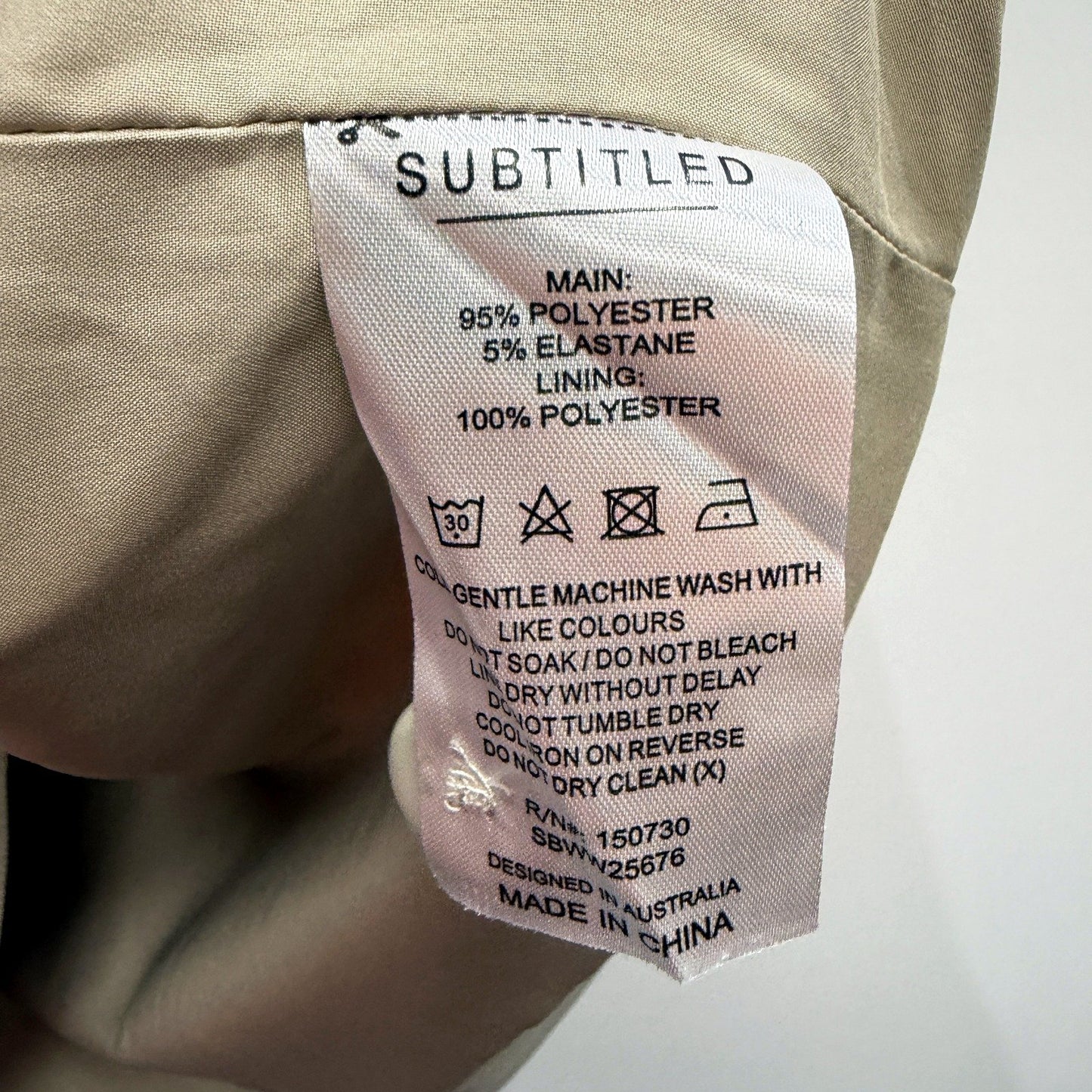 Subtitled Womens Oversized Shacket Lightweight Casual Jacket Beige Size M NEW