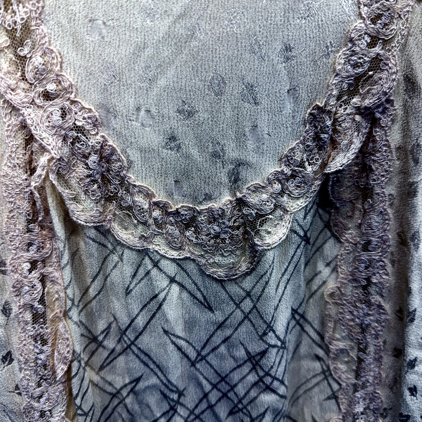 Sally Browne Womens Lace Blouse Floral Ruffled Vintage Boho Beige Yellow Size 10