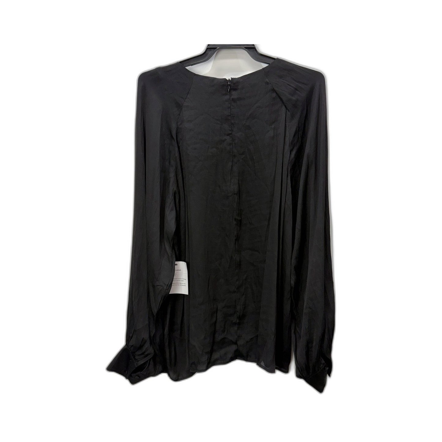 Willa Womens Ruched Long Sleeve Black Blouse Size 16 NEW