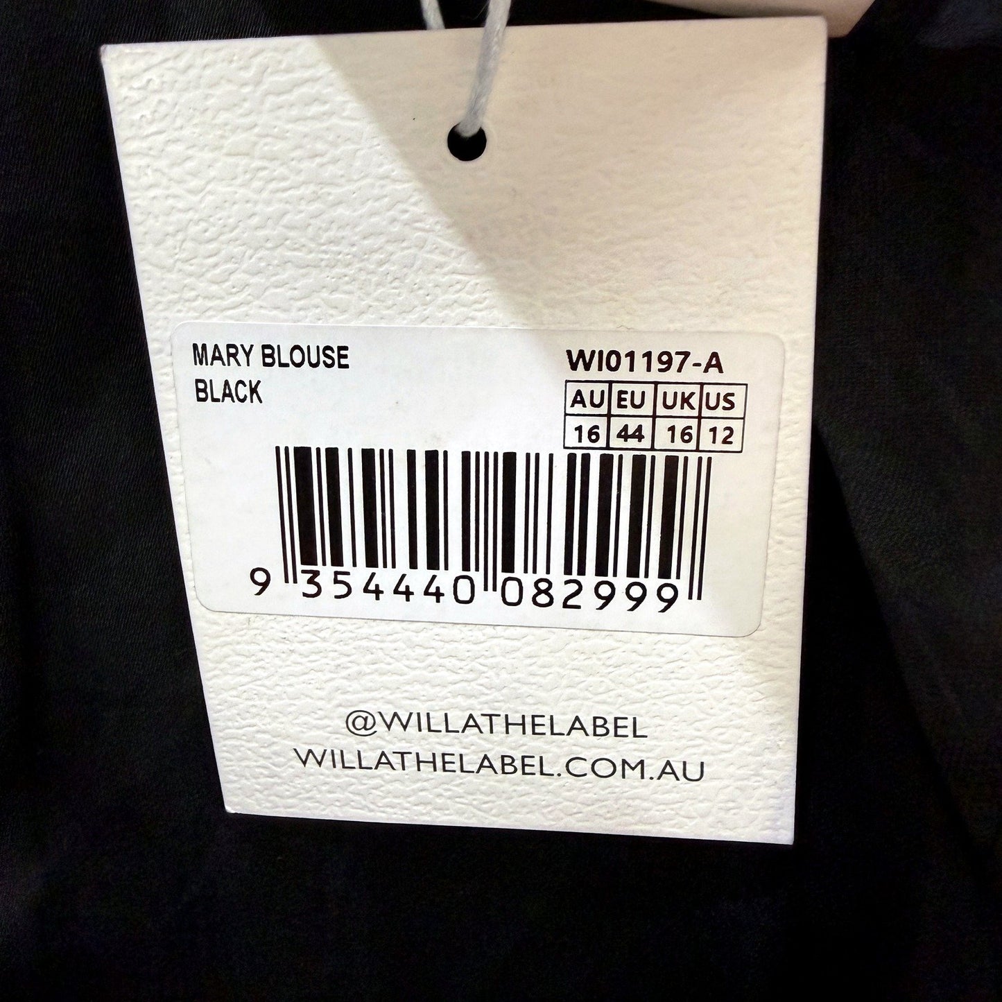 Willa Womens Ruched Long Sleeve Black Blouse Size 16 NEW