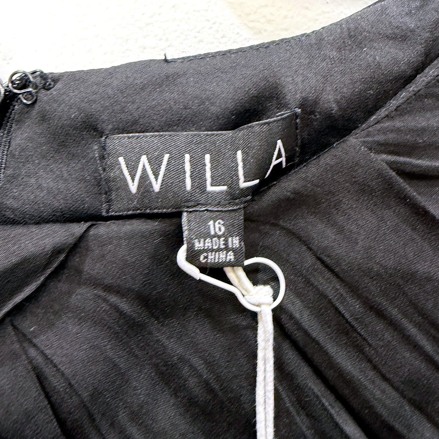 Willa Womens Ruched Long Sleeve Black Blouse Size 16 NEW