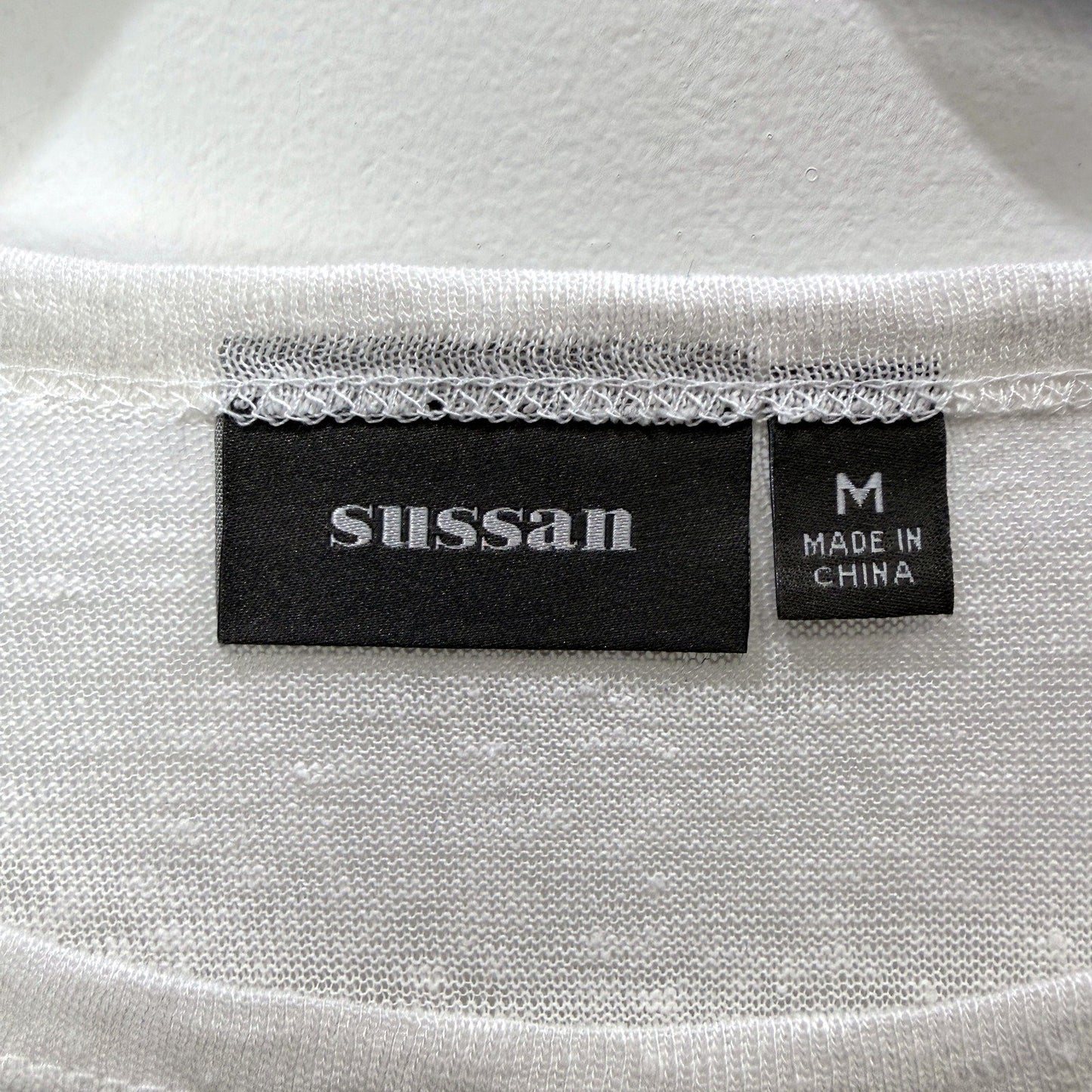 Sussan Womens Knot Front Pullover Sweatshirt in White, Size M