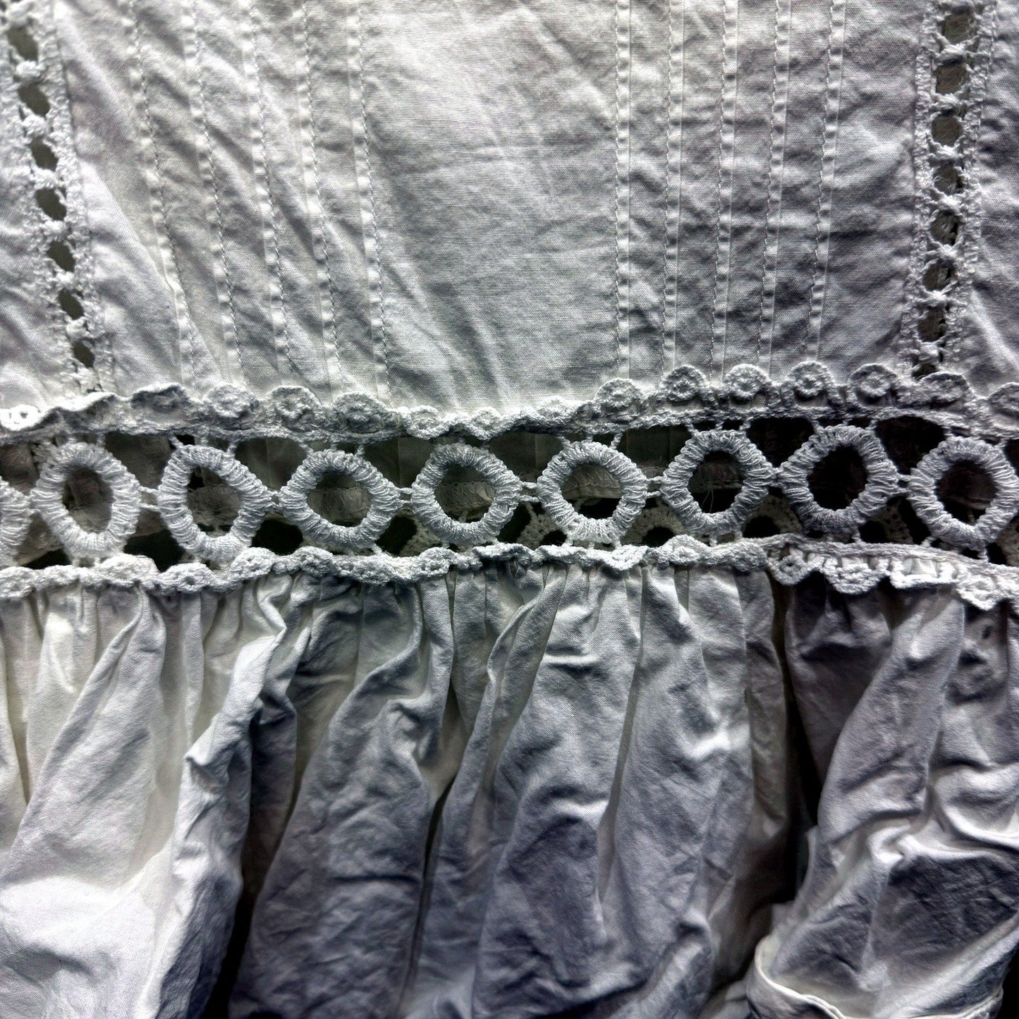 Seed Heritage Womens Lace Peplum Blouse in White Cotton Viscose Size 6