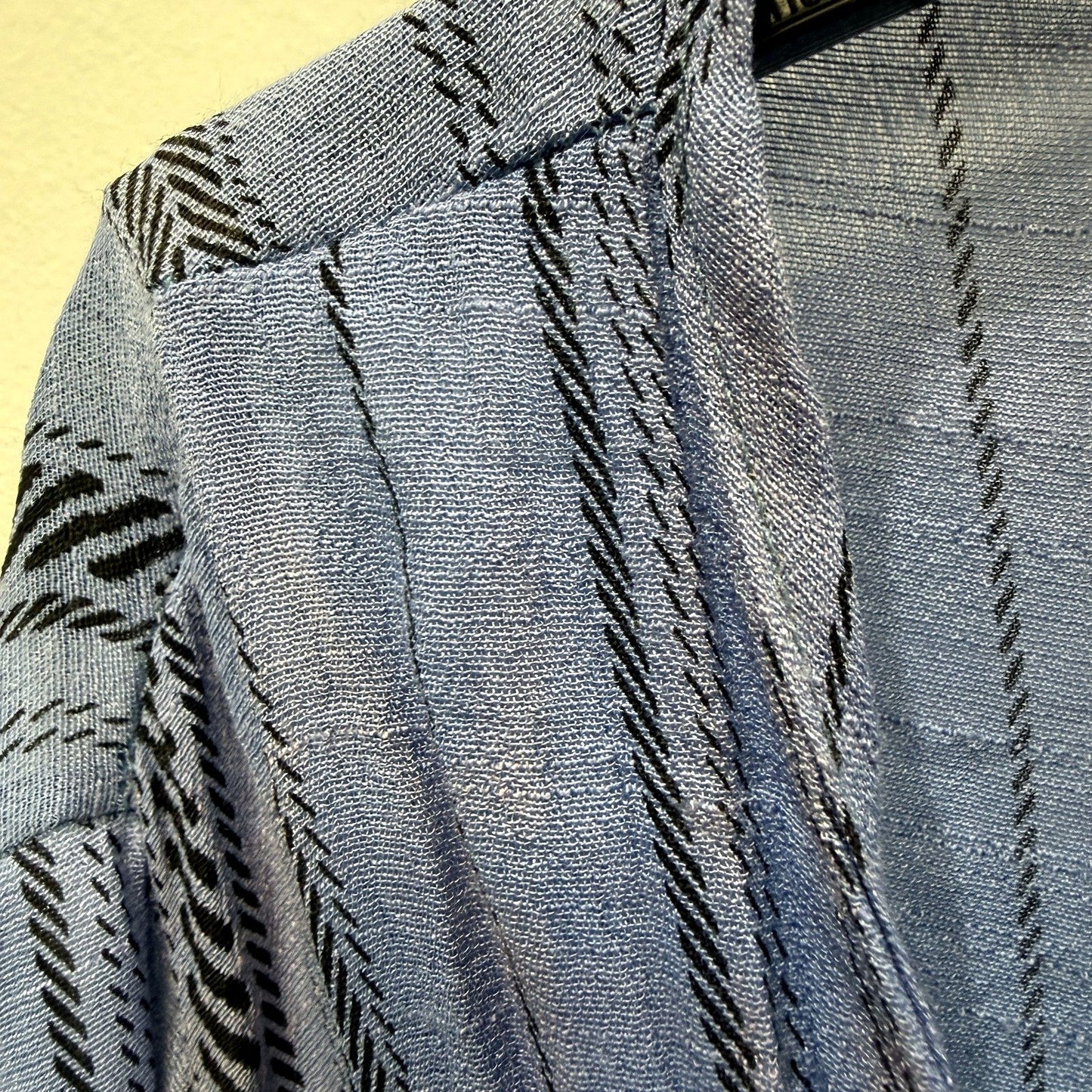 Whispers Womens Striped Kimono Cardigan Open Front Lightweight Blue Size L